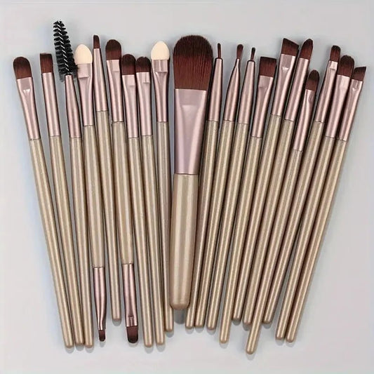 Pinceaux Maquillage - ProBrushSet™ - Beige Métallique - Beauté Éclair
